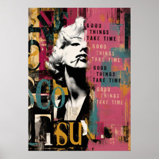 Póster Vintage Glamour Pop Art Collage | Good Things Take