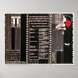 Póster Vintage Glasgow School style Menu by M. Mackintosh