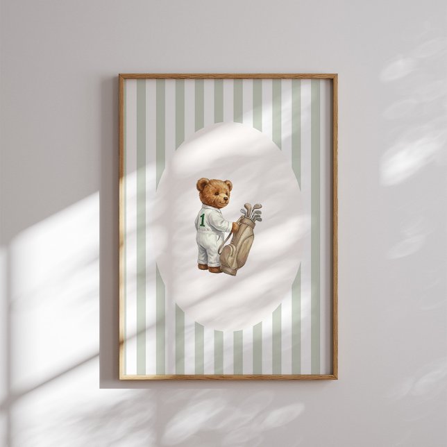 Póster Vintage Golf Caddy Teddy Bear Wall Art (Subido por el creador)