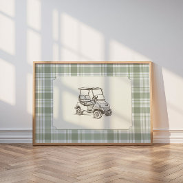 Póster Vintage Golf Cart Wall Art