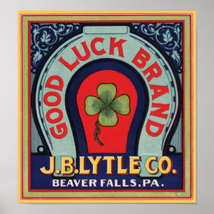 Póster Vintage Good Luck Brand J. Bl Lytle Co. Crate Labe