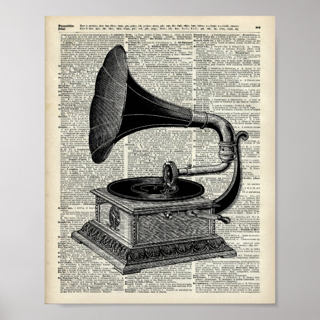 Póster Vintage gramophone (Frente)