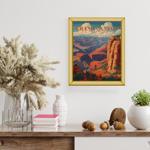Póster Vintage Grand Canyon Viaje Cool Retro