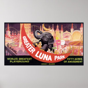 Póster Vintage Greater Luna Park