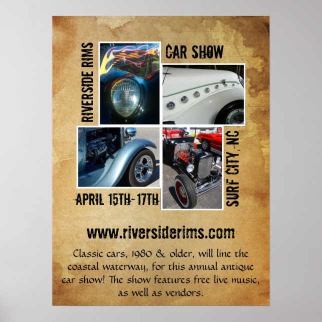 Póster Vintage Grunge Style Event (Frente)