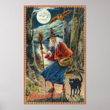 Vintage Halloween bruja murciélago fiesta decoraci