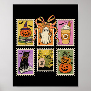 Póster Vintage Halloween estampado de maestro de estampad