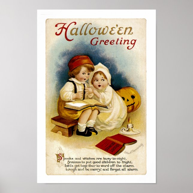 Póster Vintage Halloween Greet (Frente)