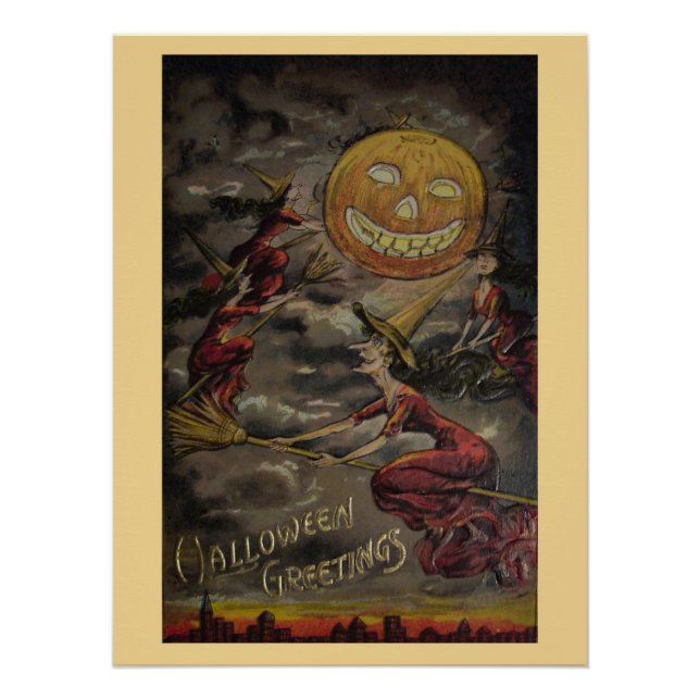 Póster Vintage Halloween Greet (Anverso)