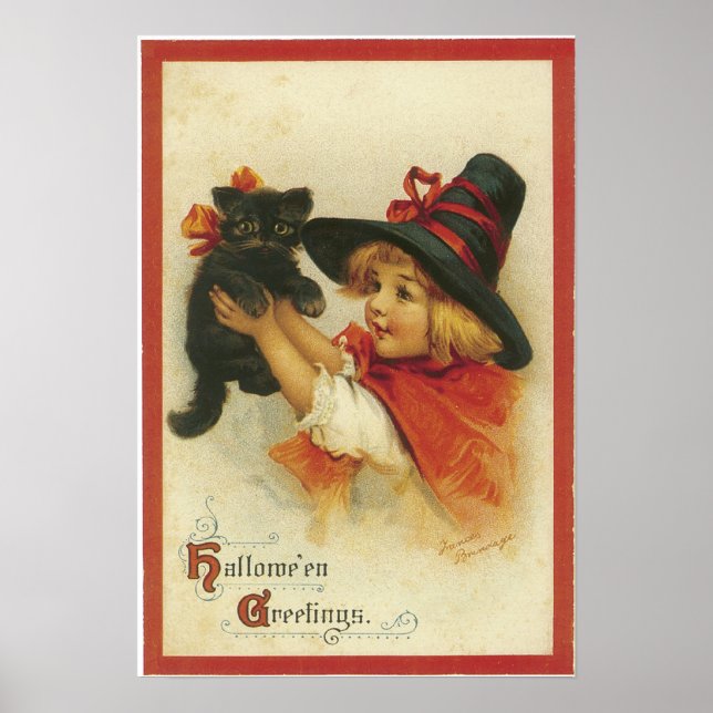 Póster Vintage Halloween Greetings Poster (Frente)