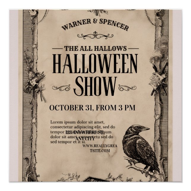 Póster Vintage Halloween Invitation (Anverso)