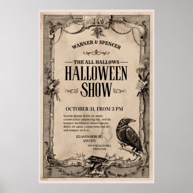 Póster Vintage Halloween Invitation (Frente)