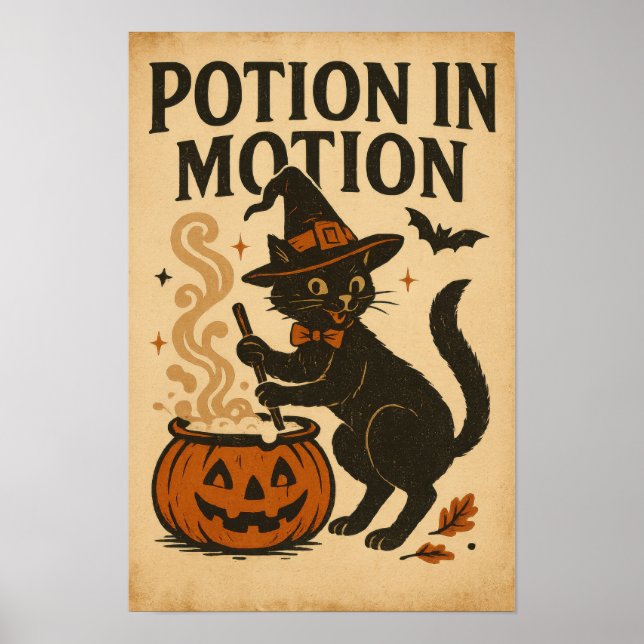 Póster Vintage Halloween Potion in Motion (Frente)