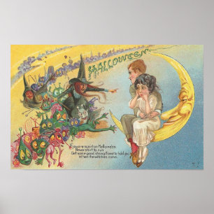 Póster Vintage Halloween Tarjetas de felicitación clásica