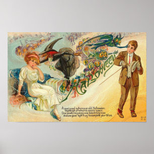 Póster Vintage Halloween Tarjetas de felicitación clásica