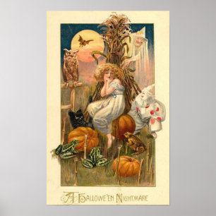 Póster Vintage Halloween Tarjetas de felicitación clásica