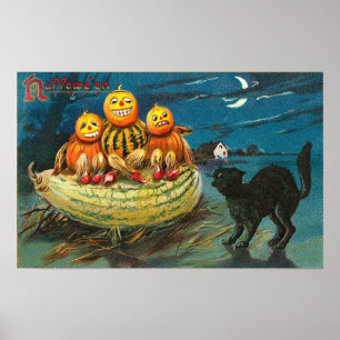 Póster Vintage Halloween Tarjetas de felicitación clásica