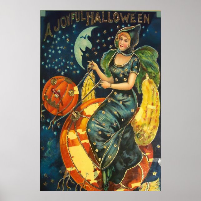 Póster Vintage Halloween Witch Poster (Frente)