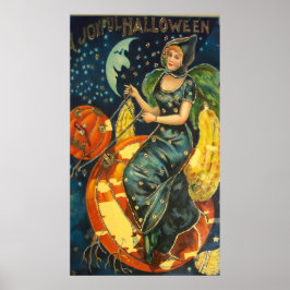 Póster Vintage Halloween Witch Poster