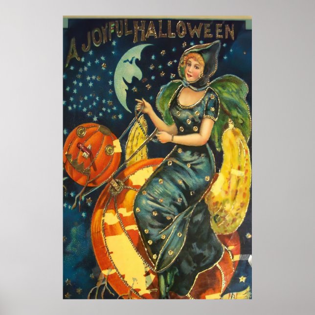 Póster Vintage Halloween Witch Poster (Frente)