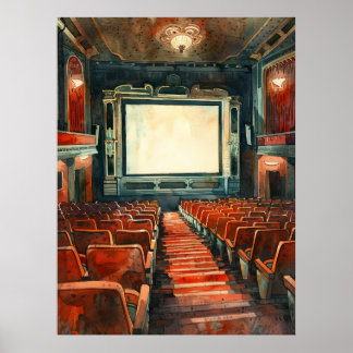 Póster Vintage Hand Drawn Watercolor Mandala Poster