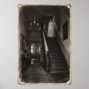 Póster Vintage Haunted House Paranormal Apparition