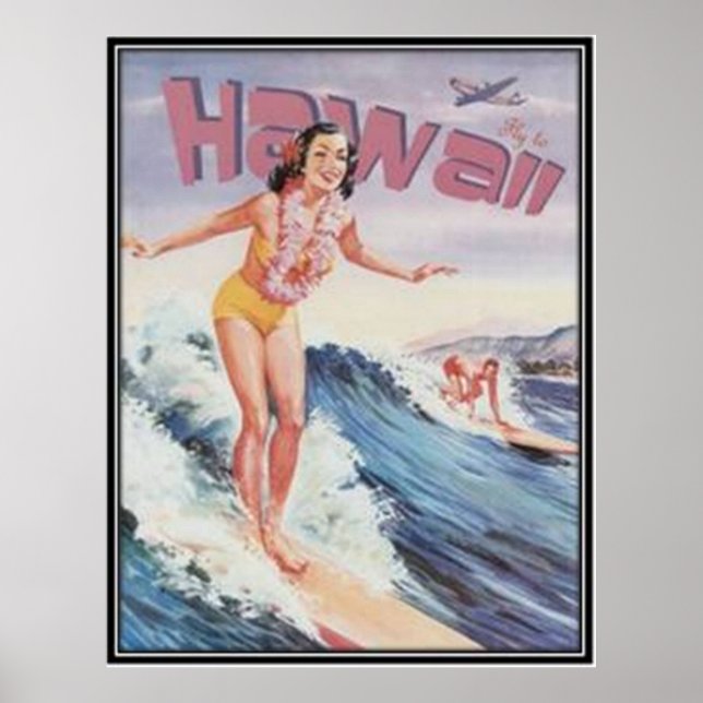 Póster Vintage Hawaii, EEUU - (Frente)
