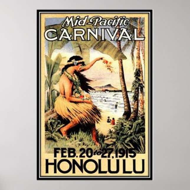 Póster Vintage Hawaii, EEUU - (Frente)