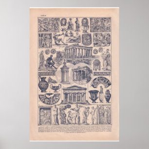 Póster VIntage historic 1920  Greece