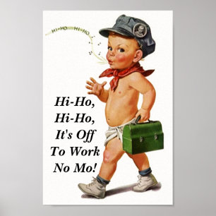 Póster Vintage "hola ho" poster del fiesta de retiro de