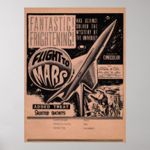 Vintage Hollywood Movie Poster Flight to Mars