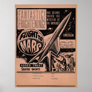 Póster Vintage Hollywood Movie Poster Flight to Mars