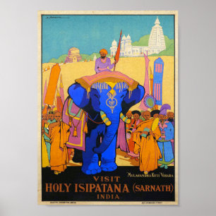 Póster Vintage Holy Isipatana India Dorothy Newsom Travel
