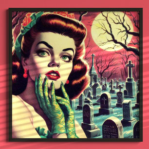 Póster Vintage Horror Pin Up