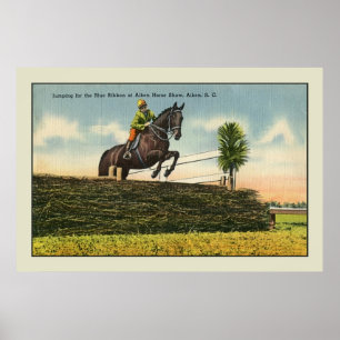 Póster Vintage Horse Jumping Aikin SC