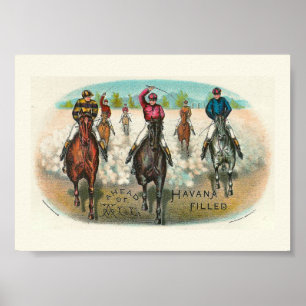 Póster Vintage Horse Racing Ahead Of All