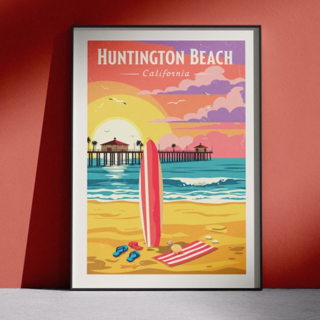 Póster Vintage Huntington Beach California (Subido por el creador)