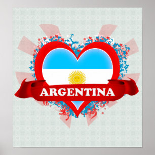 Póster Vintage I Love Argentina