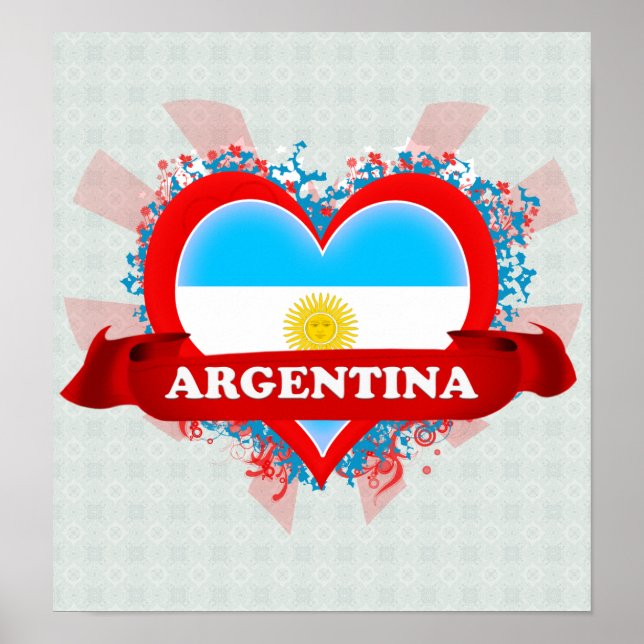 Póster Vintage I Love Argentina (Frente)