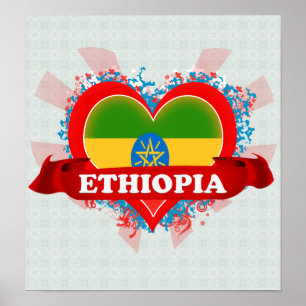Póster Vintage I Love Ethiopia