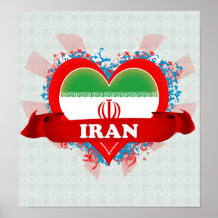 Póster Vintage I Love Iran