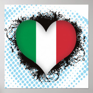 Póster Vintage I Love Italy