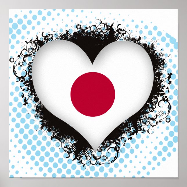 Póster Vintage I Love Japan (Frente)