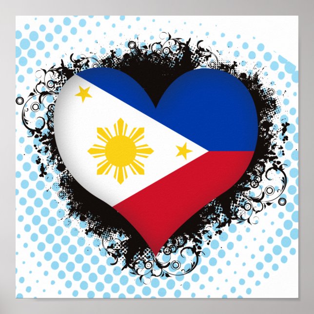 Póster Vintage I Love Philippines (Frente)
