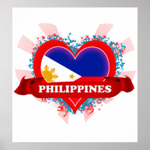 Póster Vintage I Love Philippines