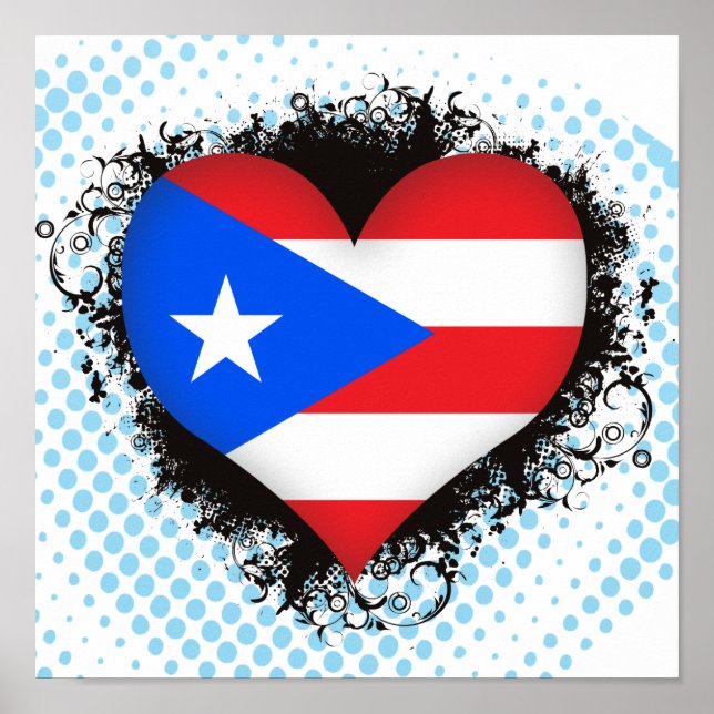 Póster Vintage I Love Puerto Rico (Frente)