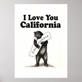 Póster Vintage I Love You California