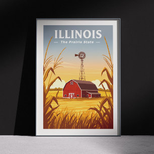 Póster Vintage Illinois
