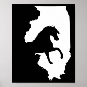 Póster Vintage Illinois Horse Riders