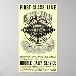 Póster Vintage Illinois Poster de RR central